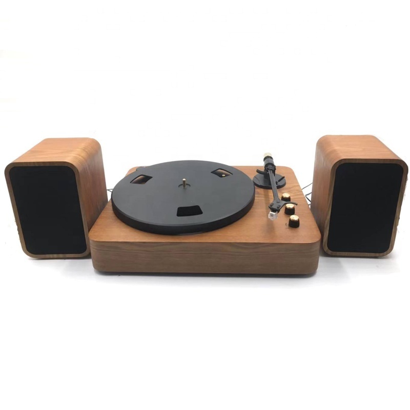 Nostalgic movement magnet cartridge turn table BT vinyl records player with external speakers