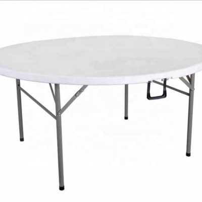 Plastic Folding table round used for banquet outdoor wedding folding tables 6 ft table chairs