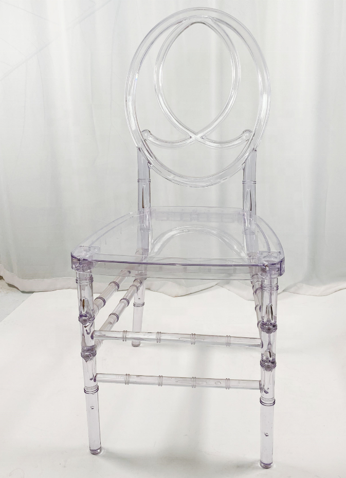 Hot Sell Plastic Resin Infinity Clear Phoenix Chair With Cushion Pad