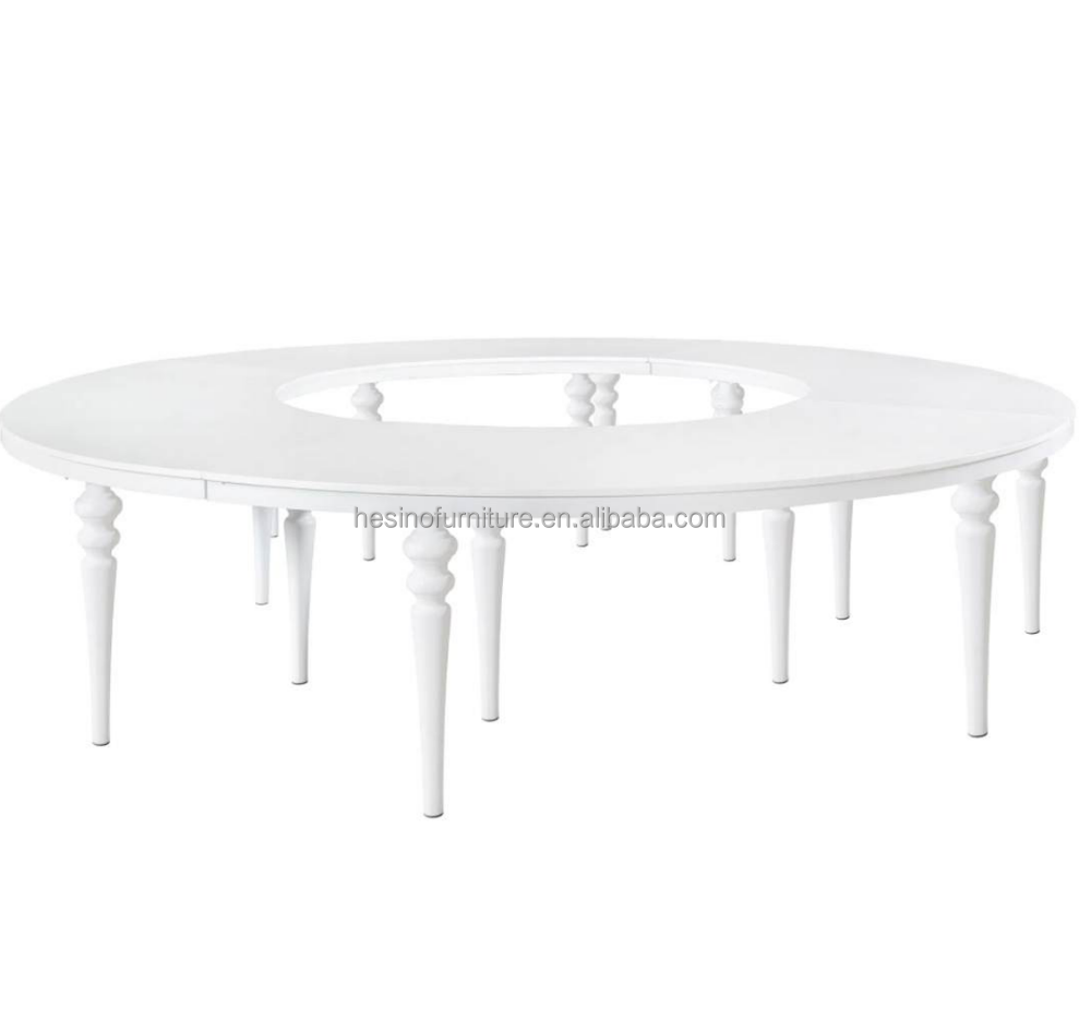 MDF top  white banquet serpentine s shape half moon dining hotel wedding  table