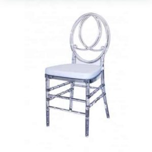 Hot Sell Plastic Resin Infinity Clear Phoenix Chair With Cushion Pad