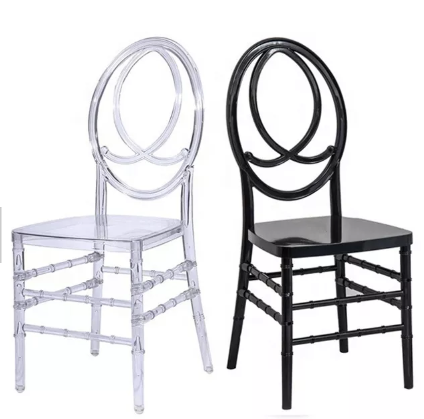 Black color wholesale outdoor wedding chivari chaise tiffany resin furniture hotel banquet acrylic phoenix event chiavari chairs