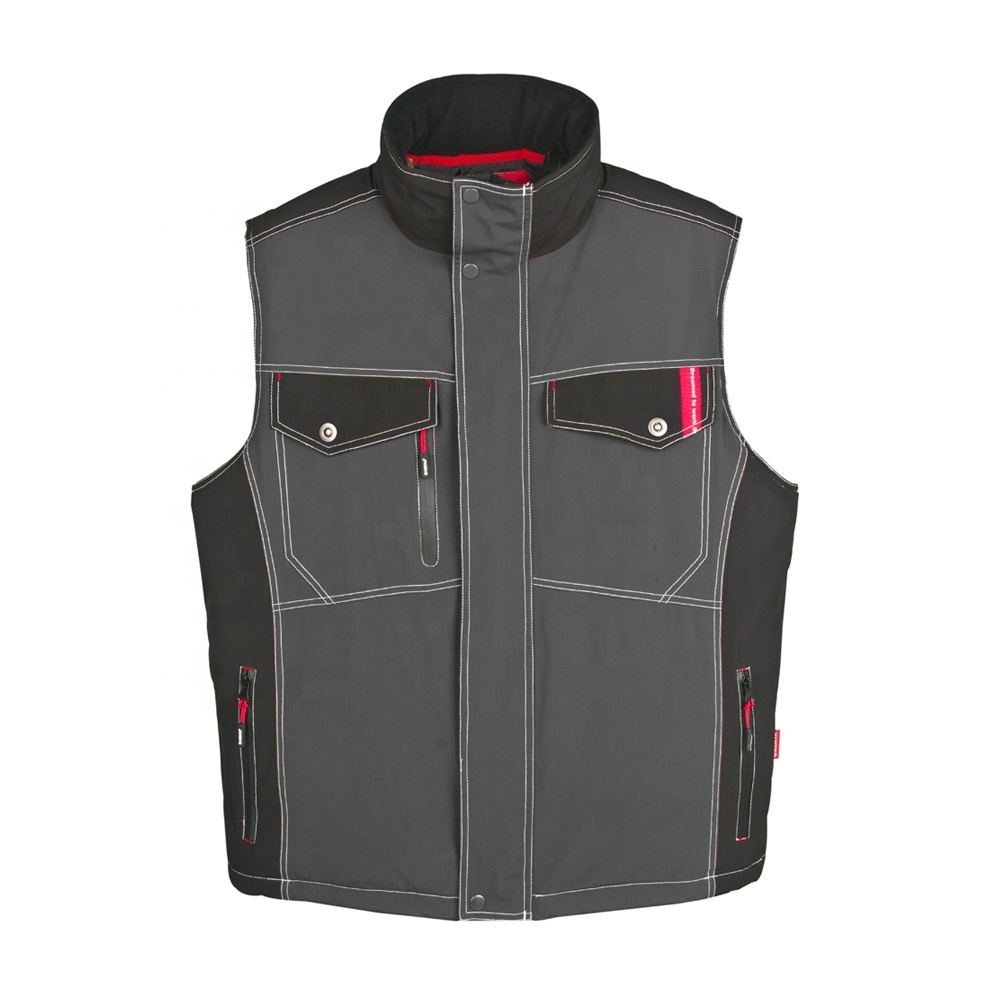 New workwear winter clothing black padding vest body warmer work vest with pockets