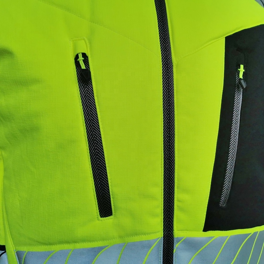 New Fluorescent yellow men high visibility safety winter padding vest