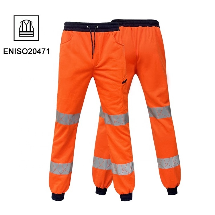 Men's Hivis Knitted Trousers Reflective Tape Pants Security  Protect Pants for Men