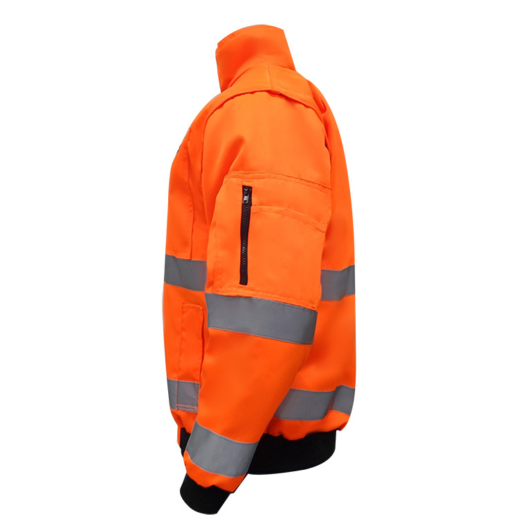 Custom high visibility waterproof safety bomber mens hivi 3 in 1 reflective security jacket