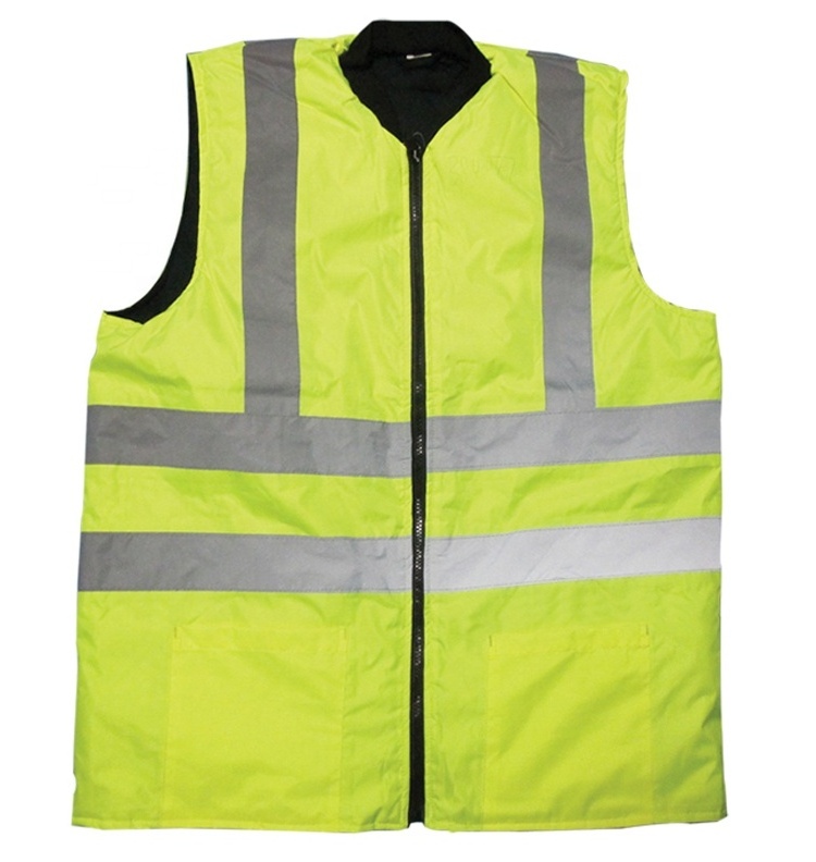 Hi vis security clothing reflective safety vest for men reversible bodywarmer