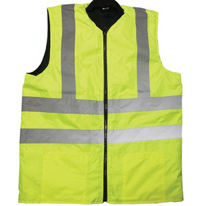 Hi vis security clothing reflective safety vest for men reversible bodywarmer