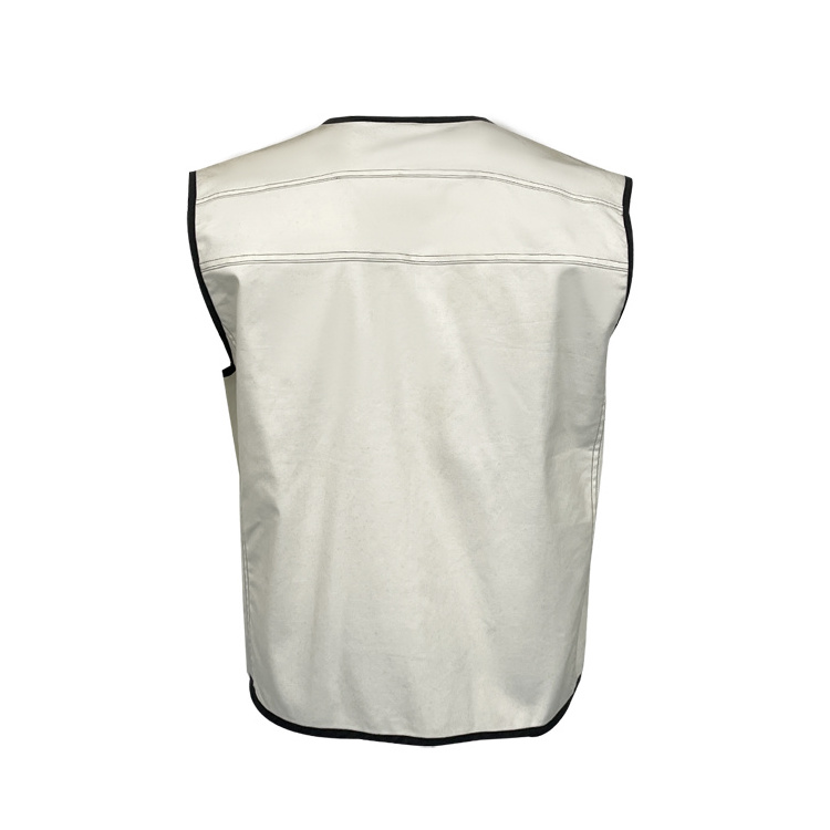 White vest men canvas hunting multi pocket tool vest