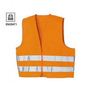 Custom logo reflective vests men utility high visibility orange safety vest