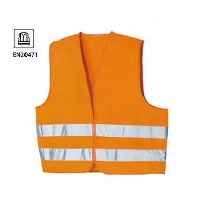 Custom logo reflective vests men utility high visibility orange safety vest