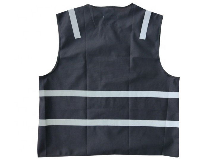 Custom safety Black reflective safety  clothing vest