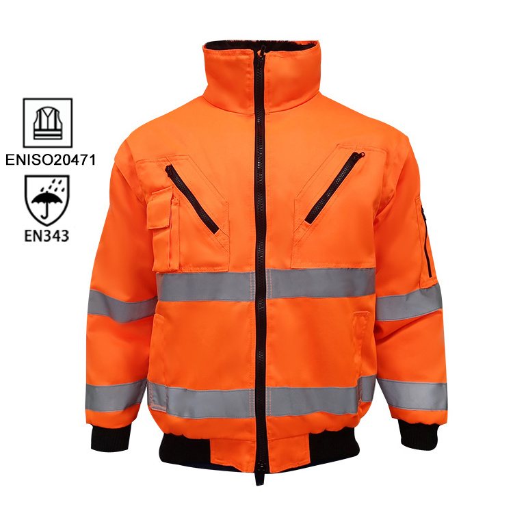 Custom high visibility waterproof safety bomber mens hivi 3 in 1 reflective security jacket