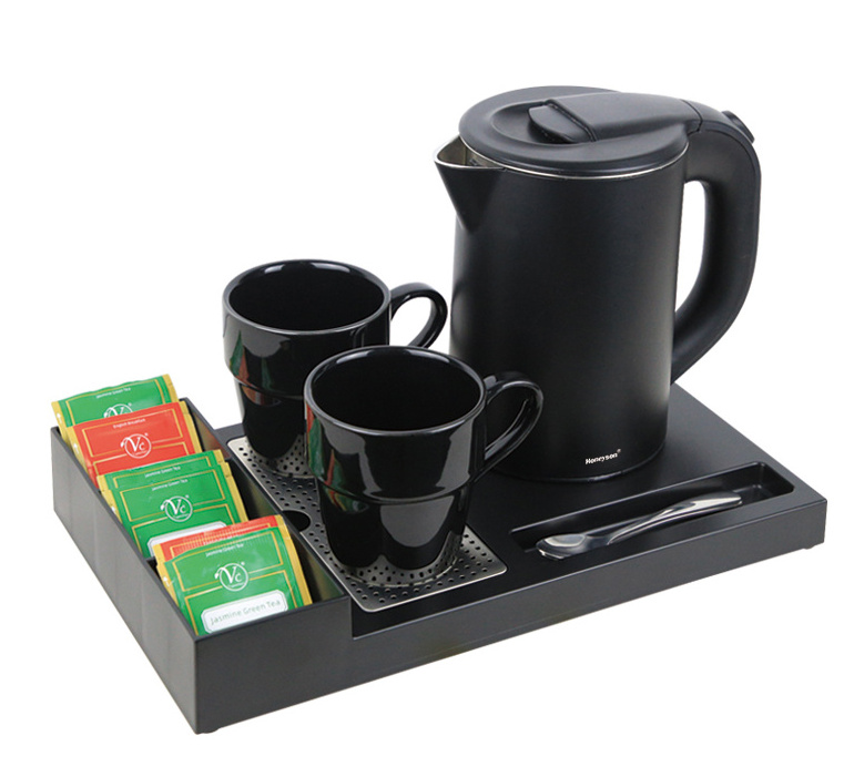 0.8L Cordless Kettle Electric Kettle Tray Set 304 Stainless Steel Hot Sales Honeyson Modern with Tray Fashion Mechanical Manual