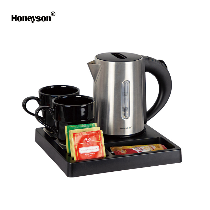 Hotel Room Resort Guestroom Luxury Chinese Tea Pot Boiling Water Tray Sets Electric Kettle