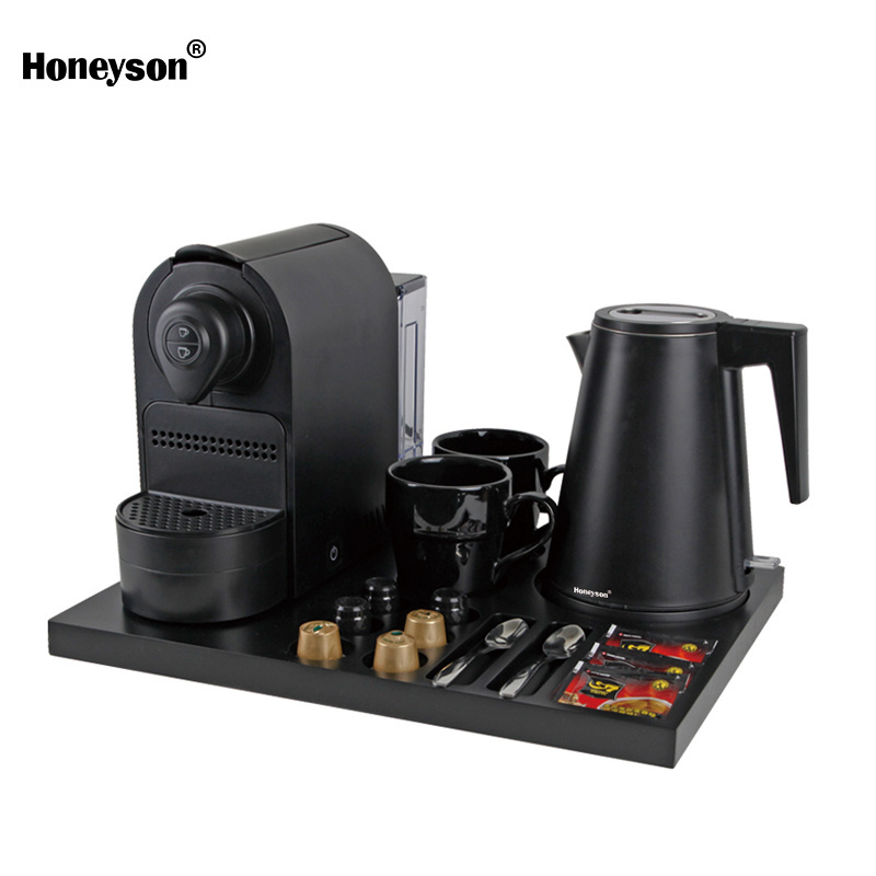 Honeyson 110v Hot Sale Automatic Capsule Coffee Machine Hotel Coffee Station Maker Hotel Coffee Trays