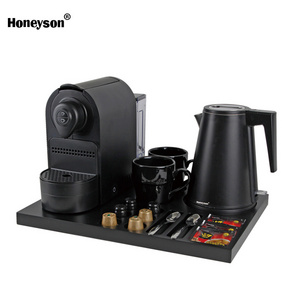 Honeyson 110v Hot Sale Automatic Capsule Coffee Machine Hotel Coffee Station Maker Hotel Coffee Trays