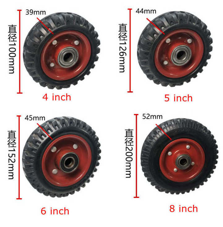 platform wheel caster rubber black corrugada  B/F 160mm  heavy duty casters