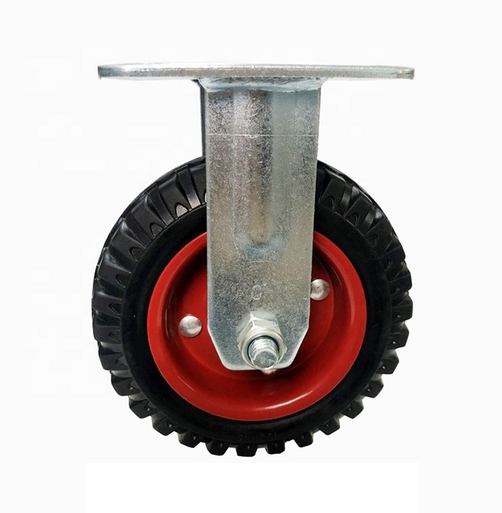 heavy duty  industrial outdoor trolly caster size 6 inch flat free caster wheels