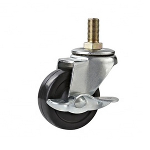 m8 stud stem swivel caster rubber light duty casters with brake