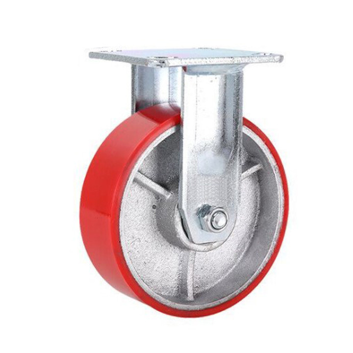 heavy duty cast iron core caster wheels Pu wheel industrial caster