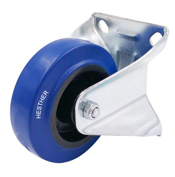 factory price elastic rubber caster blue swivel wheels for trailers