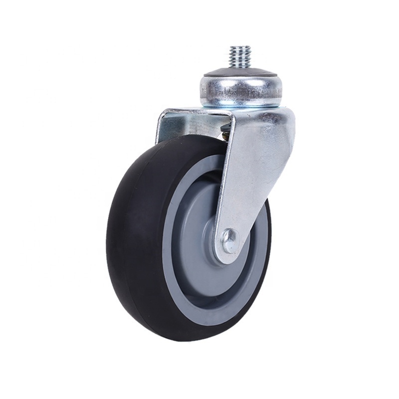 wholesale 5 inch stem thread TPR shopping trolley cart caster wheels