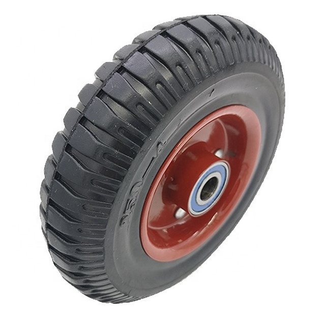 solid rubber on cast iron core industrial rotatable cart rubber solid wheels