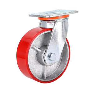 heavy duty cast iron core caster wheels Pu wheel industrial caster