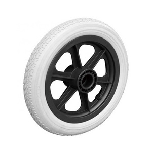 6 7 8 12 inch trolly wheels plastic flat free pu wheels for trolley