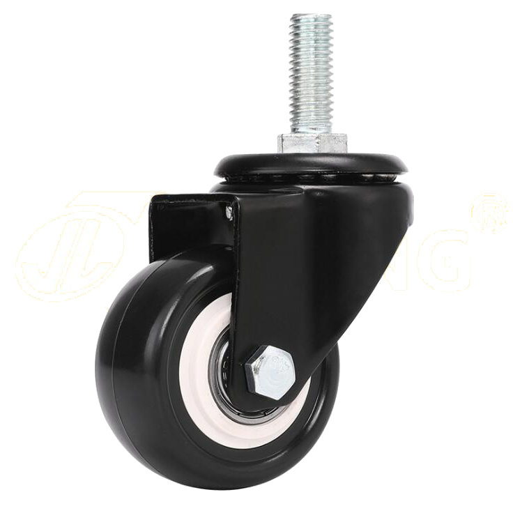 m8 thread screw furniture PVC caster wheels hard floor casters