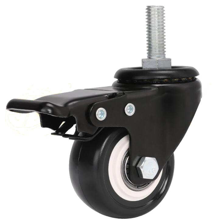 m8 thread screw furniture PVC caster wheels hard floor casters