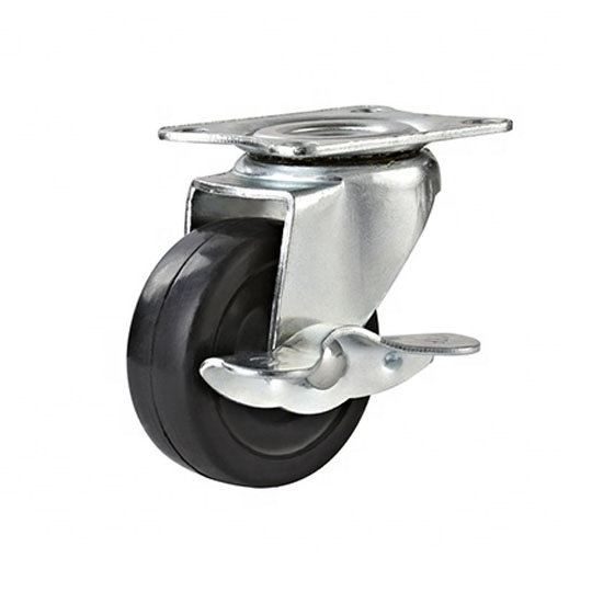 m8 stud stem swivel caster rubber light duty casters with brake