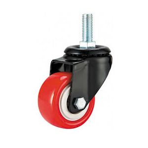 orange pvc wheel stem fitting mini swivel casters small wheels for carts