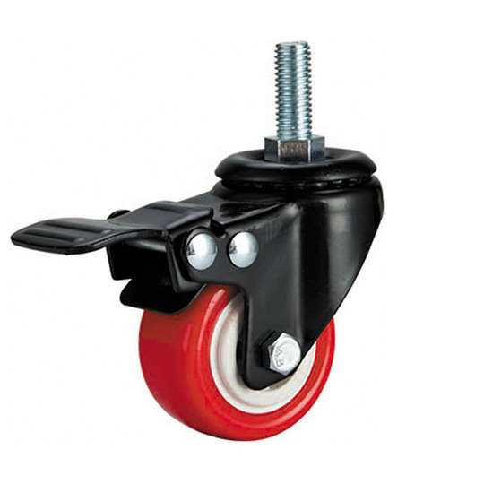 orange pvc wheel stem fitting mini swivel casters small wheels for carts