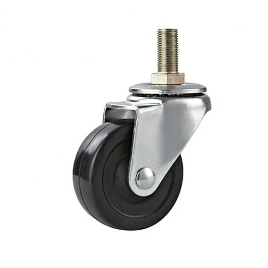 m8 stud stem swivel caster rubber light duty casters with brake