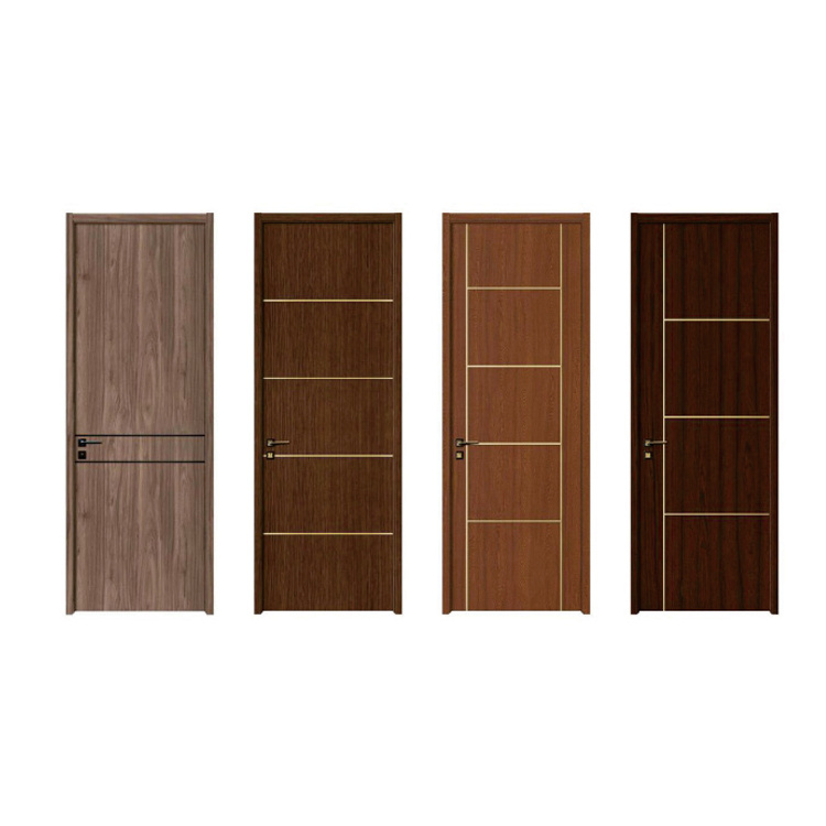 PVC wooden doors for houses interior swing wood door sets waterproof latest new design pictures frame and accessories handle