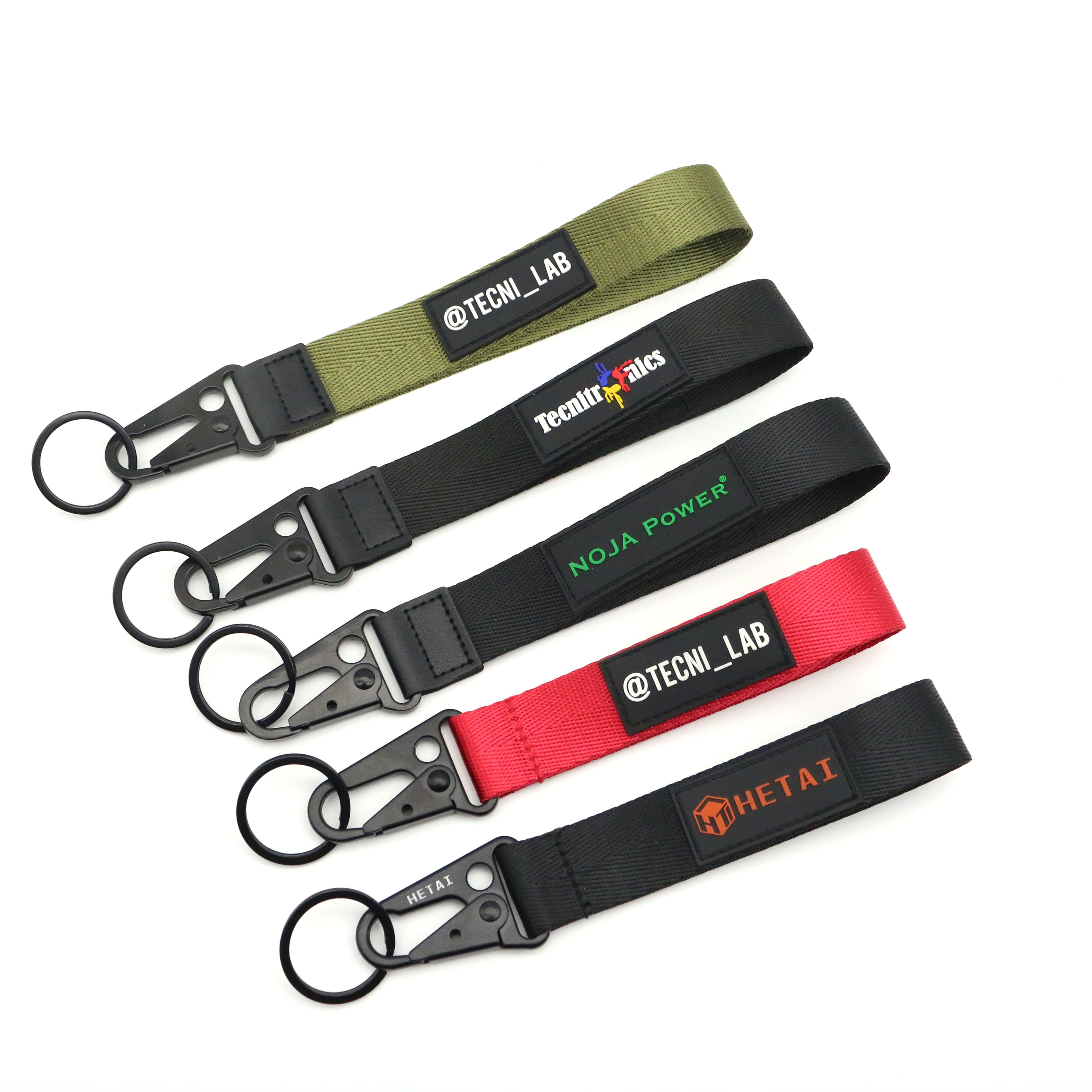 Custom PVC Rubber Patch Luxury Stitching PU Leather Car Motorcycle Wrist Strap Jet Tag Nylon Lanyard Wristlet Keychain