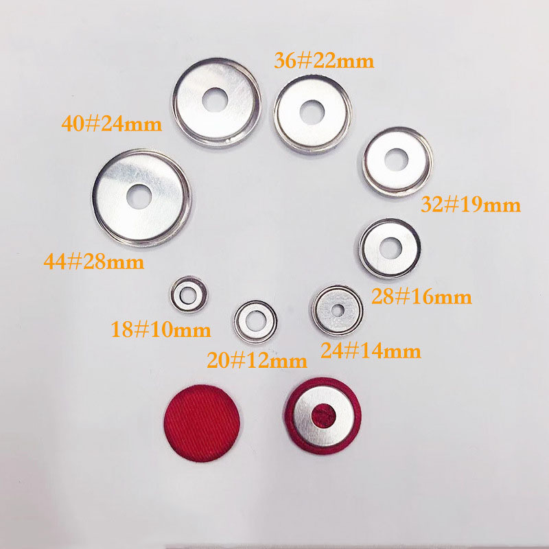 Manufacture New Type Aluminum Flat Back Plane Self Upholstery Sofa Fabric Covered Buttons For Women And Baby Coat