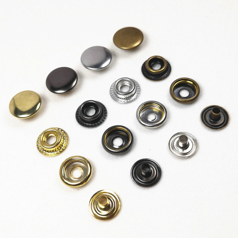 Snap Button 12.5mm Metal Jeans 15mm Steel Buttons Snap Button Customized For Leather Cloth Bags Jackets Snap 4 Parts Snap Button