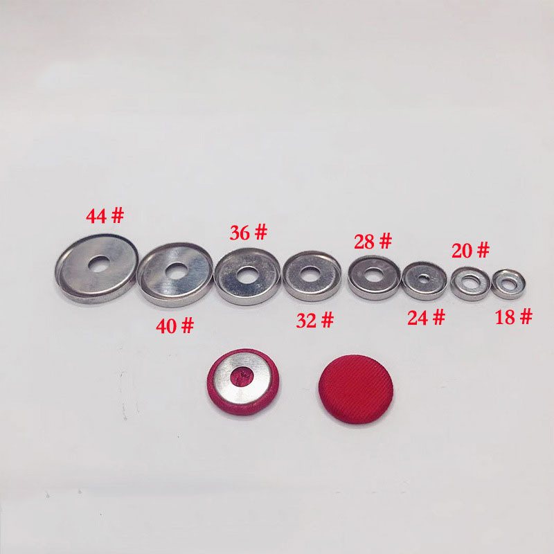 Manufacture New Type Aluminum Flat Back Plane Self Upholstery Sofa Fabric Covered Buttons For Women And Baby Coat