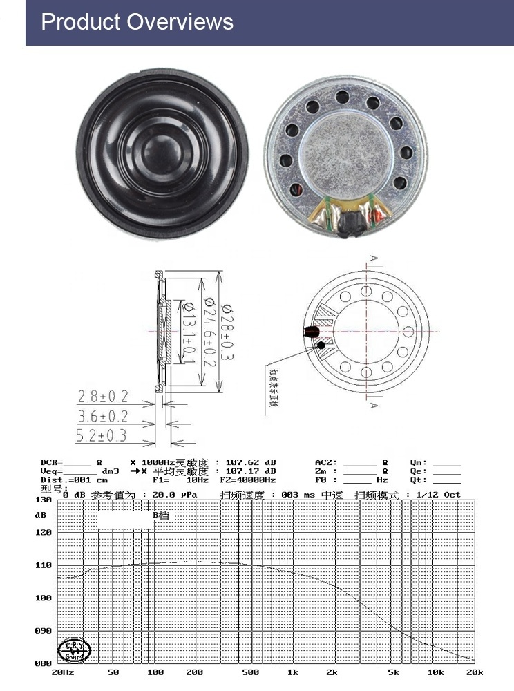 best car toy speakers 28mm 150ohm active speaker