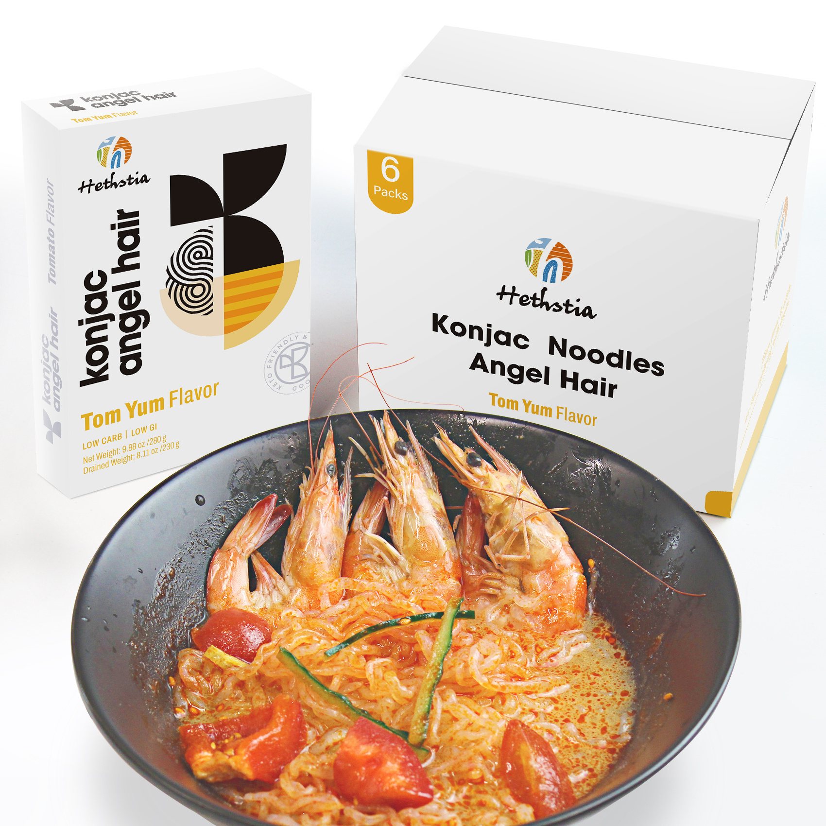 Customised Brands Aisa Ramen Tom Yum Soup Low Gi Bulk Konjac Noodles Low Carb Pasta For Diabetics