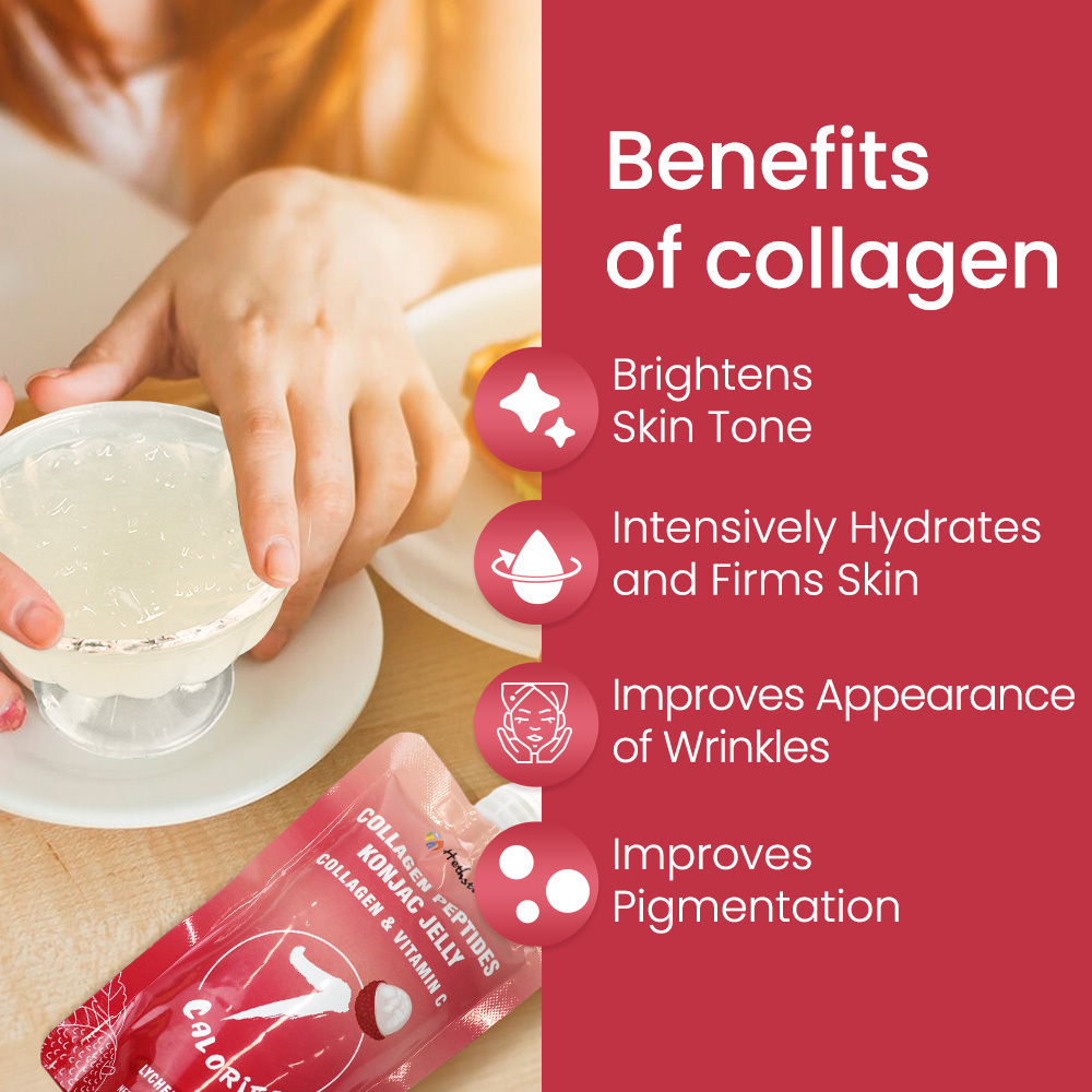 Konjac jelly drink healthy natural weight loss diet supplement foods sugar free lychee flavor collagen peptide