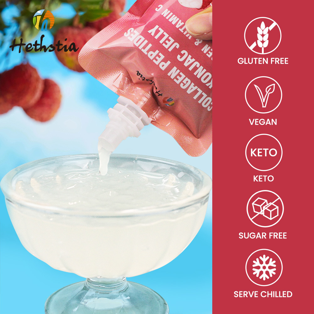 Konjac jelly drink healthy natural weight loss diet supplement foods sugar free lychee flavor collagen peptide