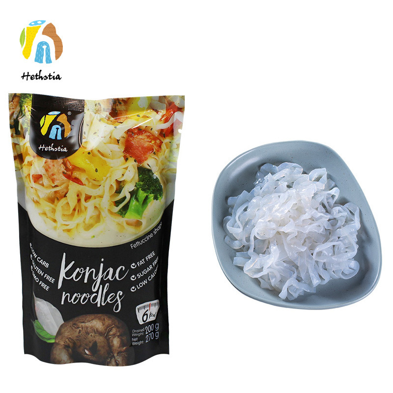 Promotion low carlorie instant konnyaku shirataki konjac noodles fettuccine bulk