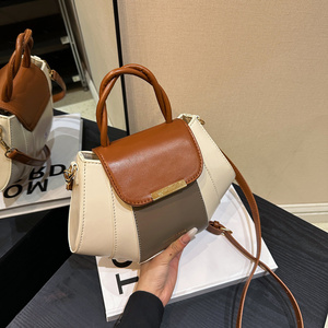 2023 New Contrast colors Women Fashion Tote Bags Ladies Stylish PU Leather Handbags Wholesale For US and Euro Market