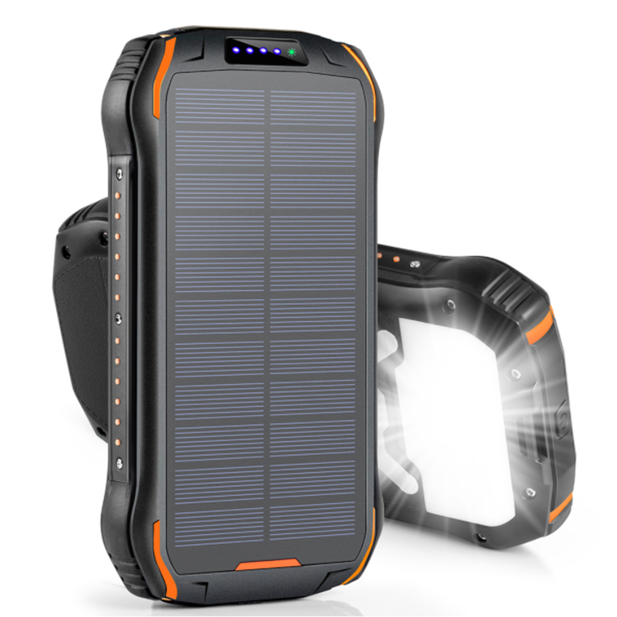 Dual Usb Solar Panel 26800mah Waterproof Battery Charger External Portable Solar Power Bank With Led Light