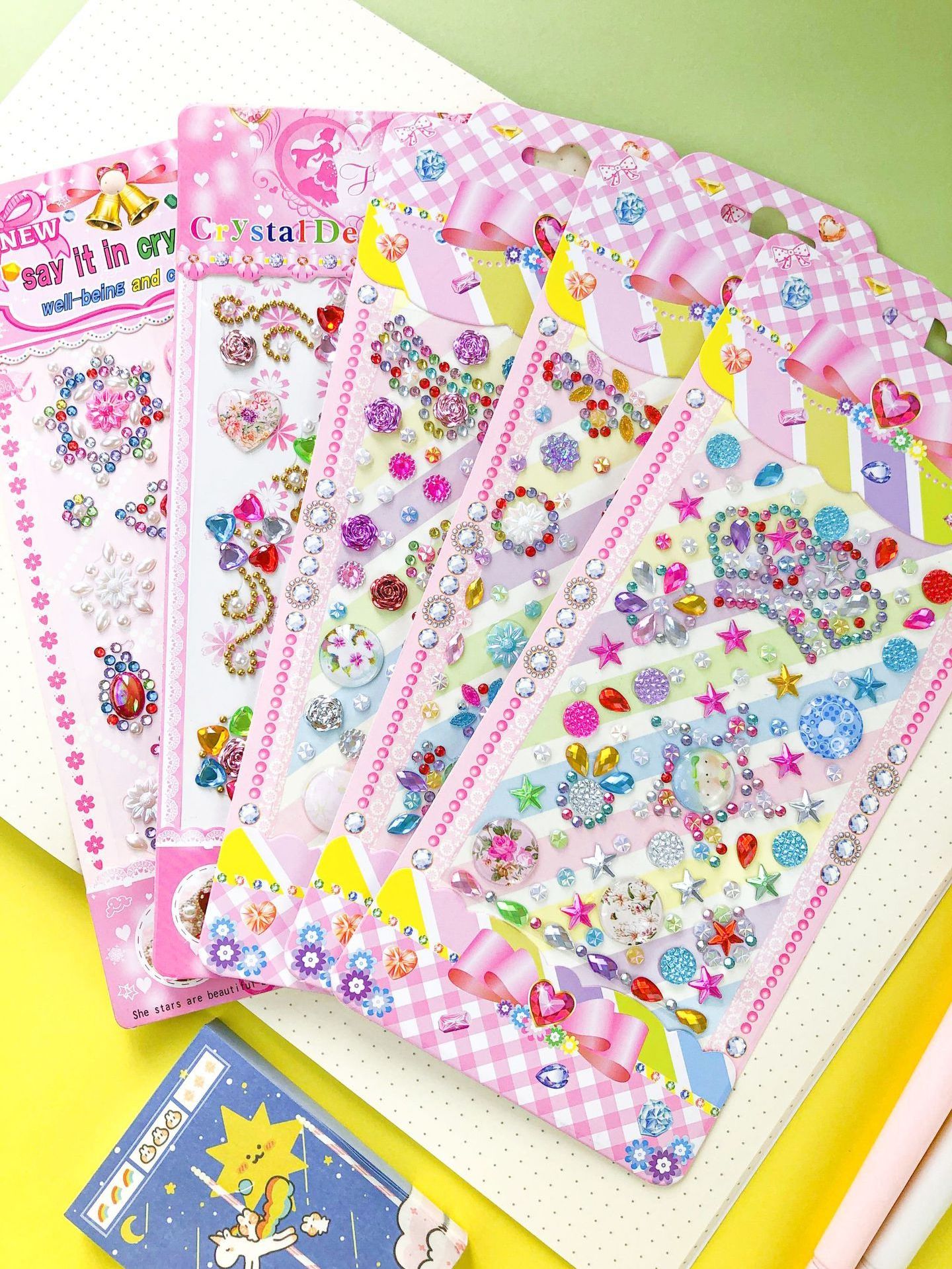 Gift for Children DIY 3d Bling Gem Customized Crystal Diamond Acrylic Sticker Rhinestone Sticker