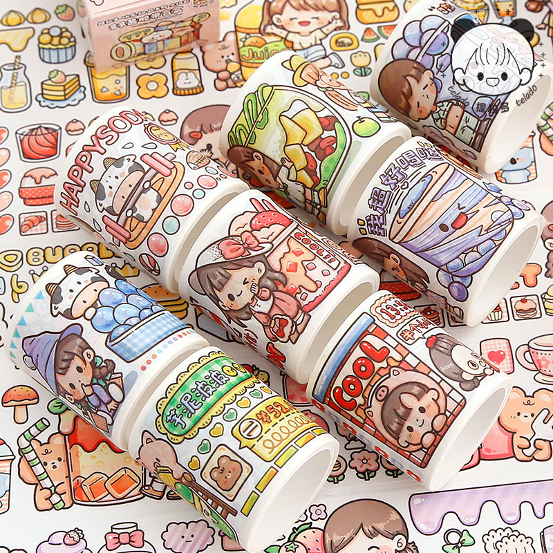 New Cute Cartoon Blind Box DIY Sticker Paper Tape Toys Random Gift Box for Kids Mystery Lucky Guess Decorative Tape Blind Box